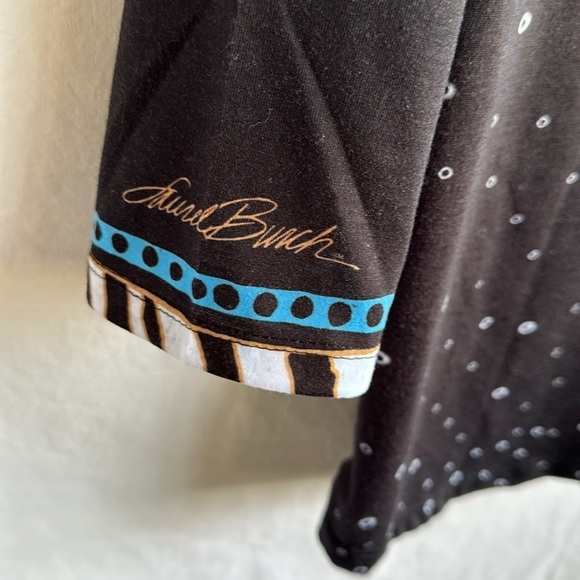Laurel Burch black cat print top, size L - Picture 5 of 7